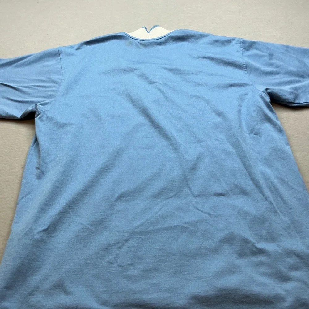 Nike UNC‎ Tar Heels Quarter Zip Polo Shirt Large Blue Argyle Stripe Vintage Men
